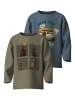 name it 2er Pack NMMVOTO Langarmshirt in blue mirage