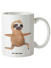 Mr. & Mrs. Panda XL Tasse Faultier Yoga ohne Spruch in Weiß