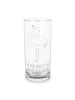 Mr. & Mrs. Panda Wasserglas Flamingo Stolz mit Spruch in Transparent