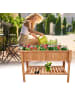 Coemo Hochbeet aus Holz mit Pflanzfolie und Ablage in Natur