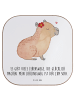 Mr. & Mrs. Panda Untersetzer Capybara Blume mit Spruch in Weiß