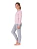 NORMANN Frottee Pyjama langarm Bündchen Schlafanzug Herz - 71575 in Rosa