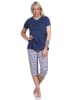 NORMANN Capri Pyjama kurzeSchlafanzug Caprihose - 74516 in marine