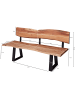 KADIMA DESIGN Sitzbank mit Lehne | Akazie, 160x83,5cm, Baumkante, 3-Sitzer