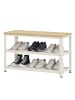 VASAGLE Schuhbank Daxton in Eichefarben-Weiß - (B)73 x (H)45 x (T)30 cm
