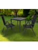 VCM  3 tlg Alu Glas Gartenset Sitzgruppe 80SW in Schwarz