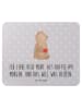 Mr. & Mrs. Panda Mousepad Bär Morgenkaffee mit Spruch in Grau Pastell