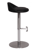 KADIMA DESIGN Barhocker DONAU | Höhenverstellbar, Edelstahl, Rückenlehne, 110kg in Schwarz
