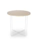 relaxdays Beistelltisch in Natur/ Weiß - (H)40 x Ø 40 cm