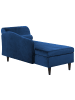 Beliani Chaiselongue LUIRO in Blau/Braun - (W) 160 x (H) 77 x (L) 70 cm