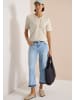 Cecil T-Shirt mit V-Neck und Streifen in Pearl Beige