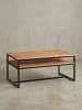 KADIMA DESIGN Couchtisch 100x60x45 cm Massivholz Metall Sofatisch Wohnzimmertisch