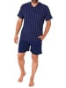 NORMANN Schlafanzug kurzarm Shorty Pyjama Streifen - 72124 in rot