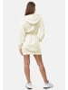 enflame Long Oversized Hoodie Dress Nicki Velours Kapuzen Pullover Kleid in Creme