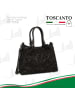 Toscanto Leder Schultertasche Toscanto Tasche schwarz ca. 36cm