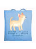 Mr. & Mrs. Panda Strandtasche Chihuahua Moment mit Spruch in Sky Blue