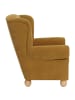 58 aufm Kessel OHRENBACKENSESSEL Kasha Bezug Veloursstoff Buche natur / mais