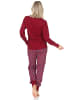 NORMANN Schlafanzug Pyjama langarm Bündchen Sterne - 87088 in rot