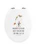 Mr. & Mrs. Panda Motiv WC Sitz Einhorn Traurig mit Spruch in Weiß