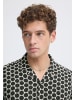 CASUAL FRIDAY Gepunktetes Kurzarmhemd V-Ausschnitt Regular Fit in Dunkelblau