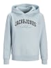 JACK & JONES Junior Sweatshirt JJECALEB VARSITY SWEAT HOODIE JNR in celestial blue