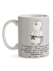 Mr. & Mrs. Panda Kaffeebecher Karate Trainerin mit Spruch in Grau Pastell