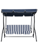 Beliani Gartenschaukel CHAPLIN in Blau/Weiß - (W) 174 x (H) 147 x (L) 118 cm