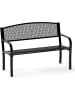 COSTWAY Gartenbank Metall 128 x 60 x 86 cm in Schwarz