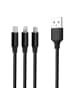 FOREVER Forever 3-in-1 Ladekabel USB-A zu Lightning/USB-C/microUSB 1,2?m in Schwarz