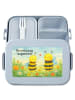 Mr. & Mrs. Panda Bentobox Biene Verliebt Design mit Spruch in Blau Pastell