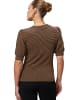 Zero  Strukturshirt mit kurzen Puffärmeln in BlackCamel