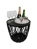COOTAB Cooler Table Beistelltisch mit Edelstahl-Bierkühler Dubai 45 cm in schwarz