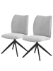 home24 Polsterstuhl Terura 2er-Set in Hellgrau