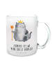 Mr. & Mrs. Panda Glühweinbecher Katze König mit Spruch in Transparent