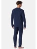 Schiesser Schlafanzug Selected Premium Warming in Deep blue