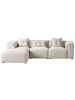Beliani 4-tlg 3-Sitzer Sofa DOLVA in Beige/Schwarz rechtsseitig