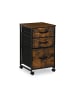 relaxdays Rollcontainer in Braun/ Schwarz - (B)40 x (H)68 x (T)40 cm