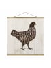 WALLART Stoffbild mit Posterleisten - Bauernhof BBQ - Huhn in Braun