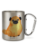 Mr. & Mrs. Panda Thermobecher Mops ohne Spruch in Silber