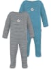 Normani Outdoor Sports 2x MERINO Babystrampler Levin in Grau/Blau