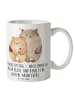 Mr. & Mrs. Panda Tasse 10. Hochzeitstag Rosenhochzeit mit Spruch in Weiß