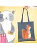Mr. & Mrs. Panda tote bag Eichhörnchen Blume ohne Spruch in Indigo Blue