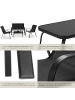tectake Outdoor-Lounge für 4 Personen, mit getönter Sicherheitsglasplatte