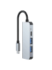 TechProtect 4in1 Multifunktonsadapter V2 in Grau HUB USB-C auf 2xUSB, HDMI, USB-C in Grau