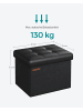 SONGMICS Hocker Minota in Schwarz - (B)41 x (H)31 x (T)31 cm