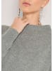 MADELEINE Eleganter Strickpullover mit Stehkragen in steingrau / melange