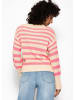 SASSYCLASSY Gestreifter Baumwoll-Pullover in Rosa