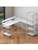 HOMCOM Eckschreibtisch in Weiß 137L x 140B x 139,5H cm