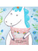 Mr. & Mrs. Panda Kopfkissen 40x40 Einhorn Happy mit Spruch in Rot Pastell