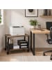 relaxdays Druckertisch in Braun/ Schwarz - (B)50 x (H)32 x (T)50 cm